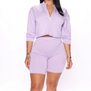 Fashion Nova Chicago Short Set Lavender/Purple Sz.M Coord-Set